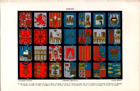 LAMINA V07258: Escudos de diferentes provincias de España