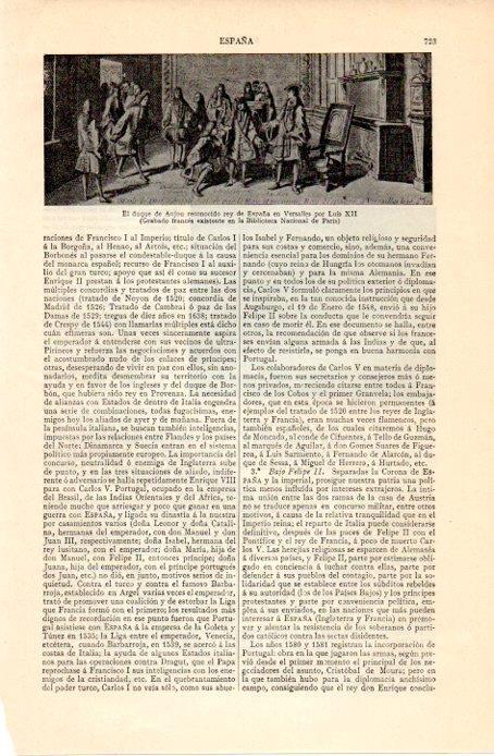 LAMINA V07268: Duque de Anjou reconocido rey de España en Versalles por Luis XII