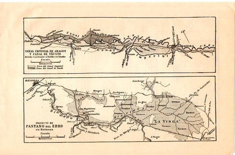 LAMINA V07085: Canal Imperial de Aragon. Proyecto del pantano del Ebro