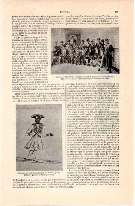LAMINA V07208: Uniformes del ejercito español en la guerra de la Independencia
