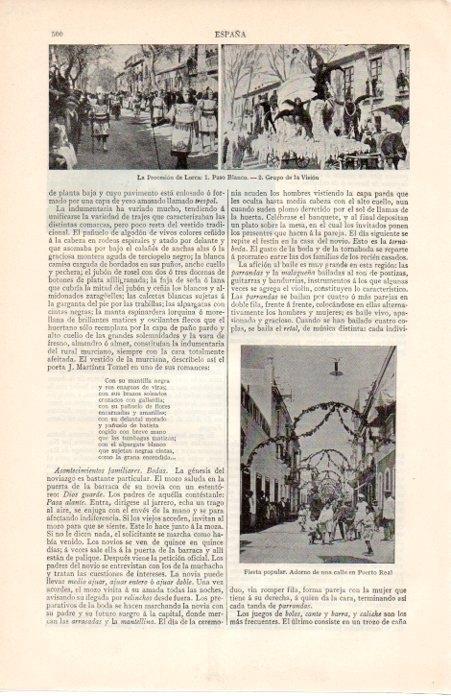 LAMINA V07196: La procesion de Lorca. Calle en Puerto Real
