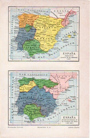 LAMINA V07235: Mapa de España 414 y mapa de España desde 414 a 420