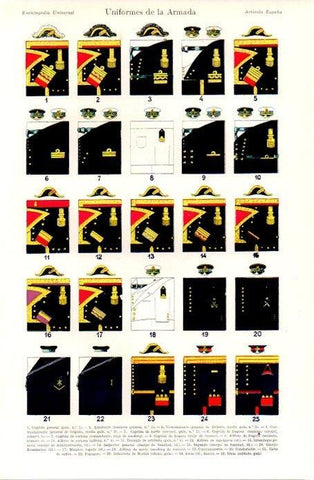 LAMINA V07224: Uniformes de la Armada de España