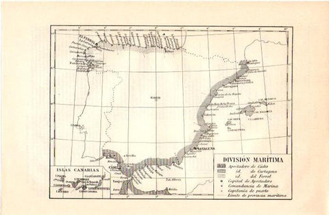LAMINA V07222: Mapa division maritima de España
