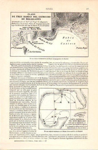 LAMINA V07216: Plano de Tres Bahias del Estrecho de Magallanes
