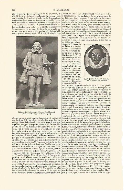 LAMINA V06885: Estatua de Shakespeare