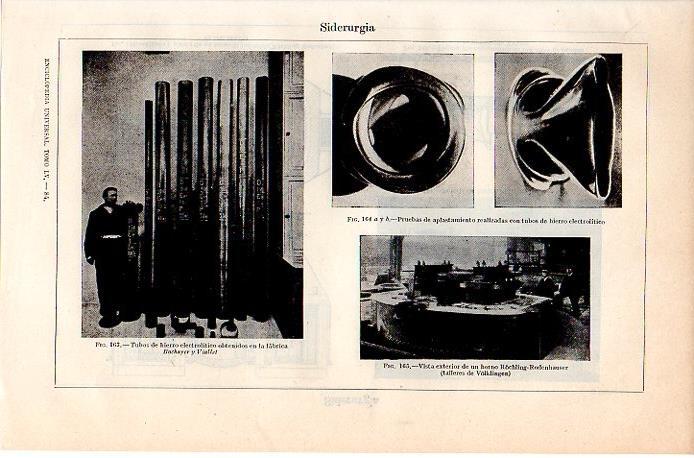 LAMINA V06978: Siderurgia tubos de hierro electrolitico