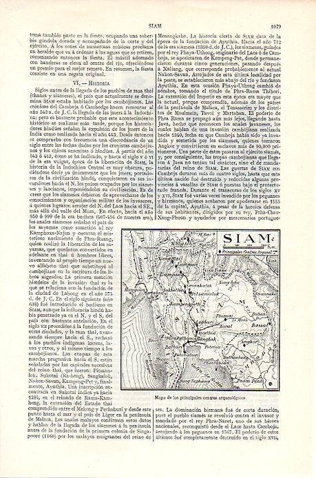 LAMINA V06926: Mapa principales centros arqueologicos de Siam
