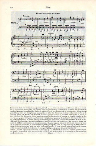 LAMINA V06924: Himno nacional de Siam