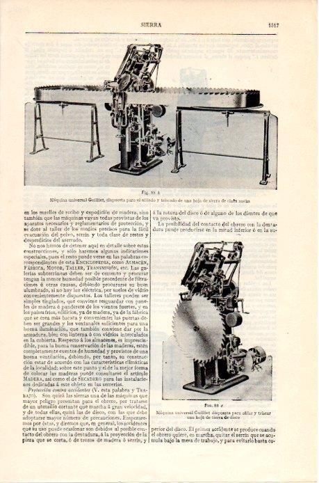 LAMINA V07042: Maquina universal Guilliet para el afilado