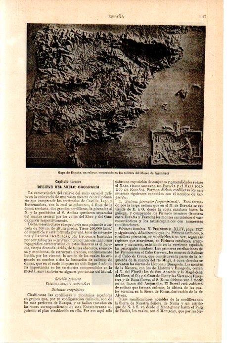 LAMINA V07072: Mapa de España en relieve