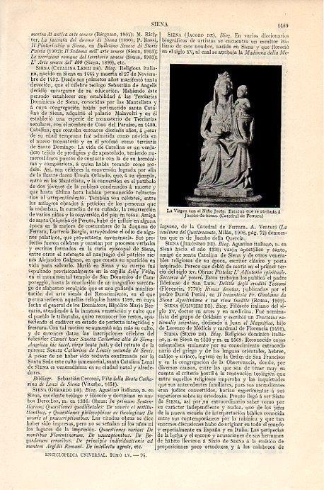 LAMINA V07032: Escultura la Virgen con el Niño Jesus por Jacobo de Siena