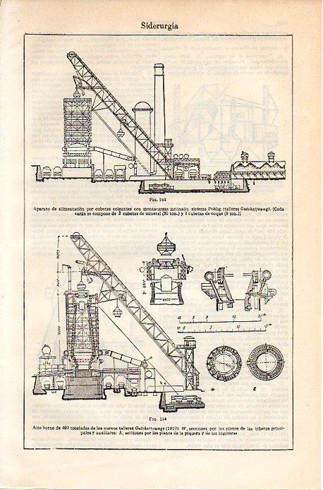 LAMINA V06982: Alto horno de los talleres Gutchoffnungs 1910