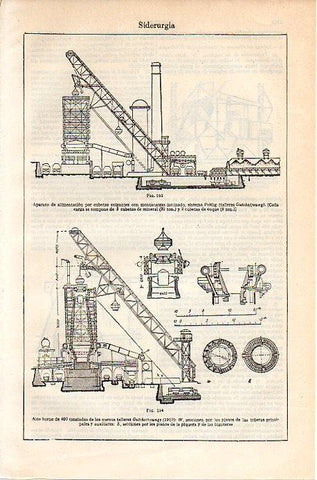 LAMINA V06982: Alto horno de los talleres Gutchoffnungs 1910