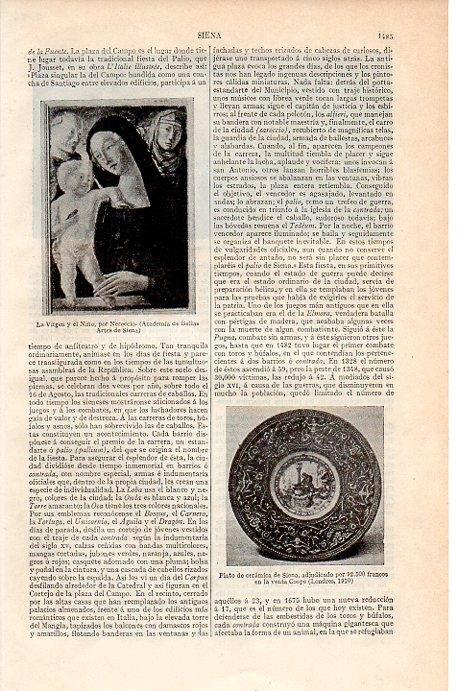 LAMINA V07031: Plato de ceramica de Siena