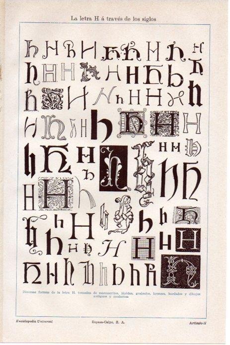 LAMINA V08489: La letra H a traves de los siglos