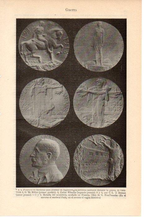 LAMINA V08443: Proyectos de medallas de guerra