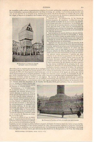LAMINA V08426: La Columna de Vendome en Paris protegida por sacos