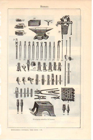 LAMINA V08645: Utensilios del herrero