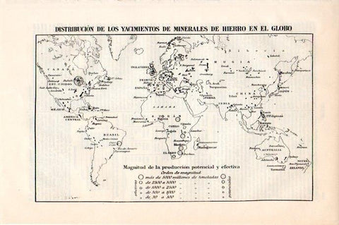 LAMINA V08675: Mapa mundial de yacimientos de hierro