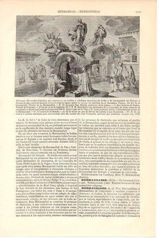 LAMINA V08630: Estampa del cuadro historico Hermandad del Refugio y Piedad