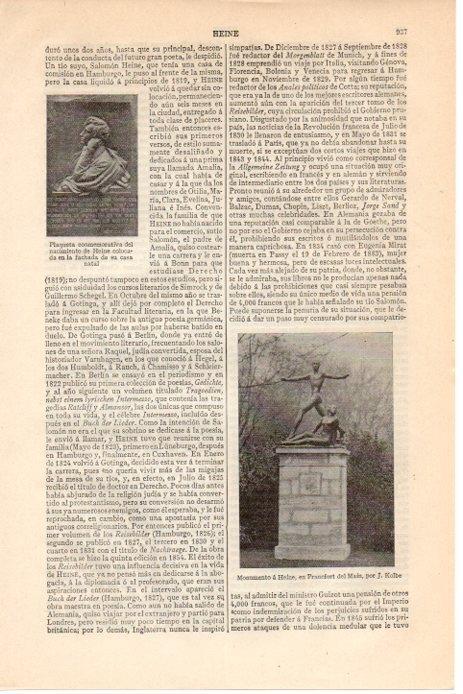 LAMINA V08589: Monumento a Heine en Francfort