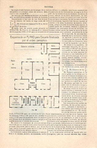 LAMINA V08198: Plano Escuela Graduada por el orden panoptico