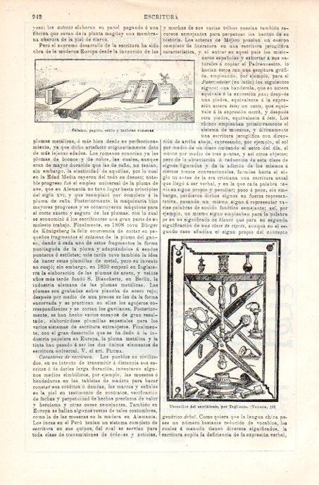 LAMINA V08226: Utensilios del escribiente, por Tagliente
