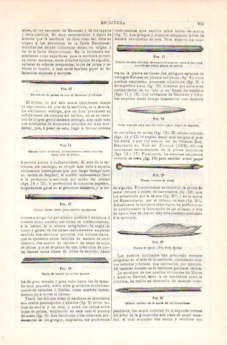 LAMINA V08228: Plumas y calamo de escritura
