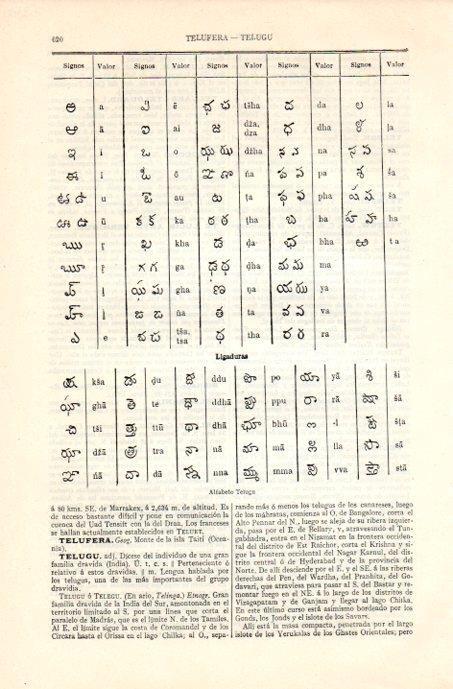 LAMINA V08240: Alfabeto Telugu