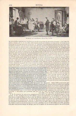 LAMINA V08191: La escuela, por Tomas Webster