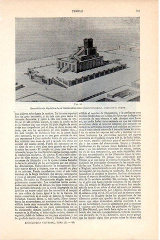 LAMINA V08265: Templo caldeo por Chipiez