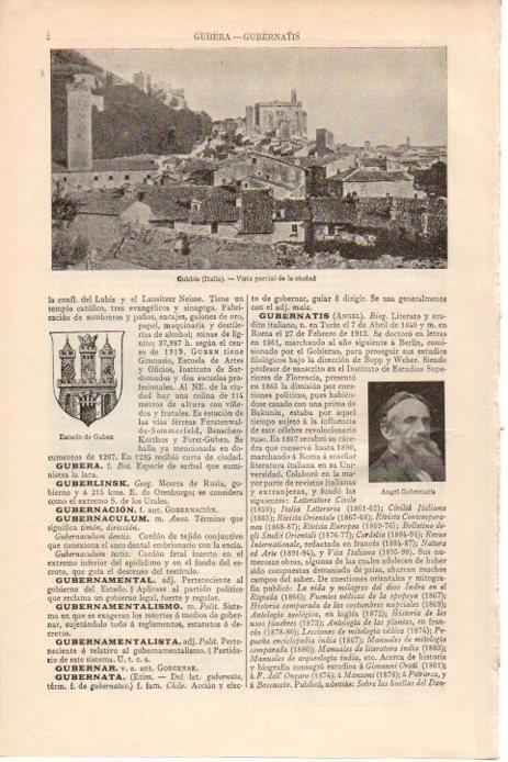 LAMINA V08396: Vista de Gubbio, Italia