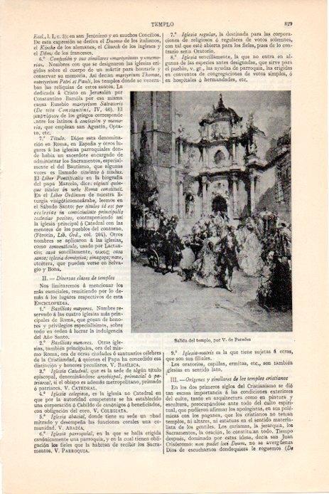 LAMINA V08291: Salida del templo, por V. de Paredes