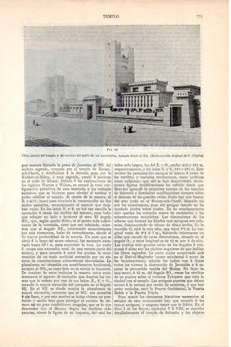 LAMINA V08269: Patio de los Sacerdotes del Templo Salomon por Chipiez