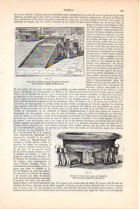 LAMINA V08270: Altar del Templo de Salomon por Mangeant