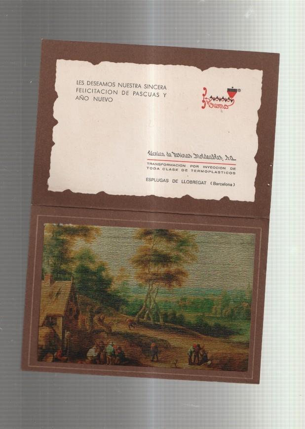 Felicitacion navidad 1973 firma Tecnica de Resinas Moldeables de Esplugas de Llobregat