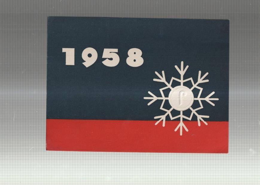 Felicitacion Navidad 1958 firma Fibracolor s.A.