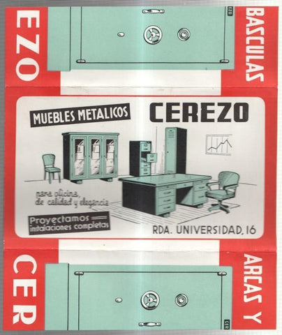 Felicitacion Navidad 1960 ? empresa  Muebles Metalicos CEREZO, Barcelona