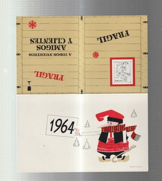 Felicitacion Navidad 1964 empresa La Electrica Embaladora, Barcelona