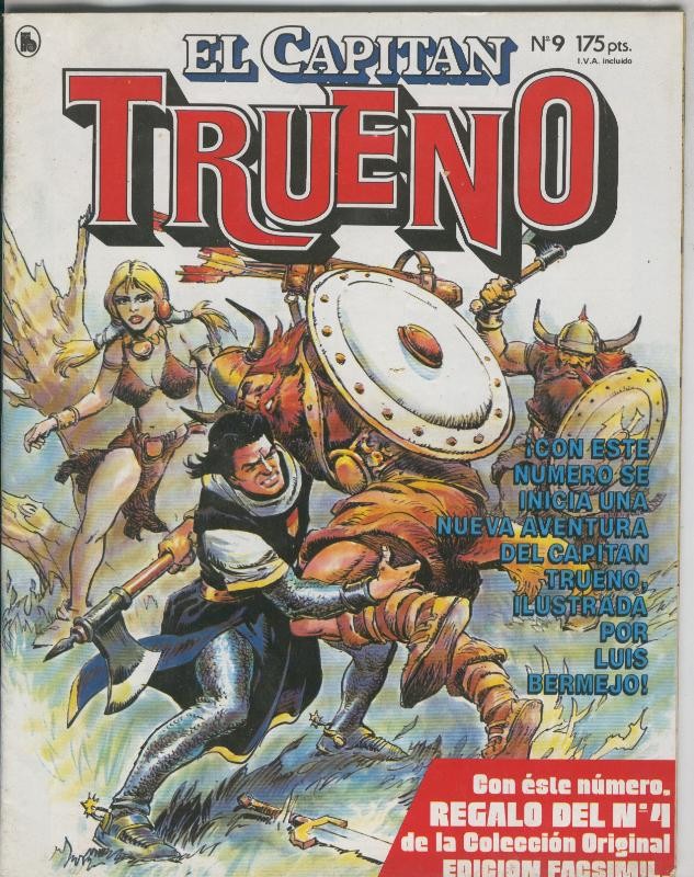 Bruguera: El Capitan Trueno revista numero 09 (con precinto editorial y obsequio facsimil numero 4)