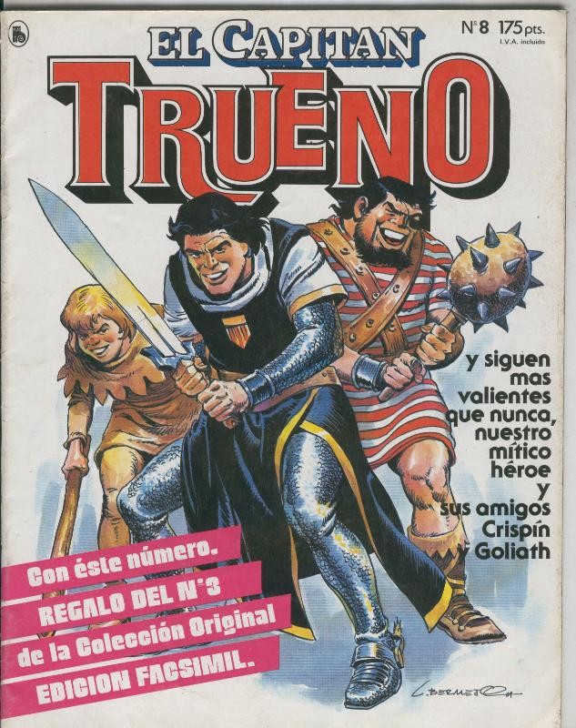 Bruguera: El Capitan Trueno revista numero 08 (con precinto original y obsequio facsimil numero 3)