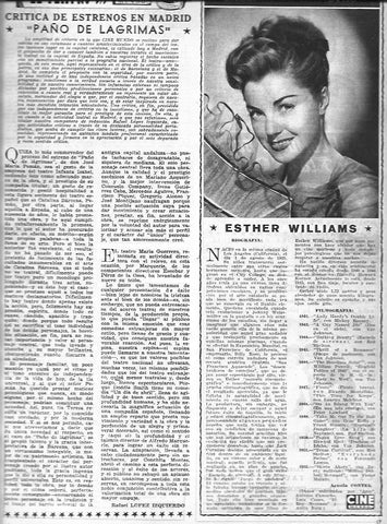 LAMINA 30361: Biografia de Esther Williams