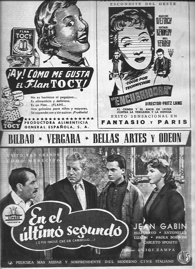LAMINA 30368: Publicidad de flan Tocy y En el ultimo segundo