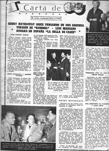 LAMINA 30351: Ann Todd, Michele Morgan y Henry Hathaway con su esposa