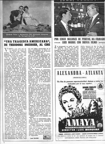 LAMINA 30319: Elisabeth Teylor y Montgomery Clift en Un lugar al sol