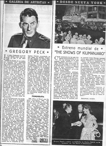 LAMINA 30315: Gregory Peck y estreno de Las nieves del Kilimanjaro