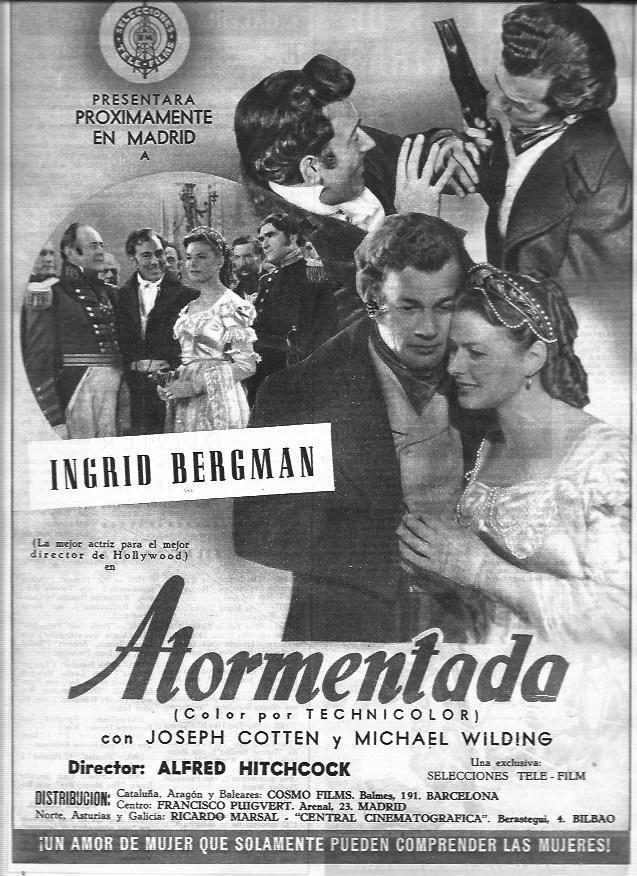 LAMINA 30346: Anuncio de Atormentada con Ingrid Bergman