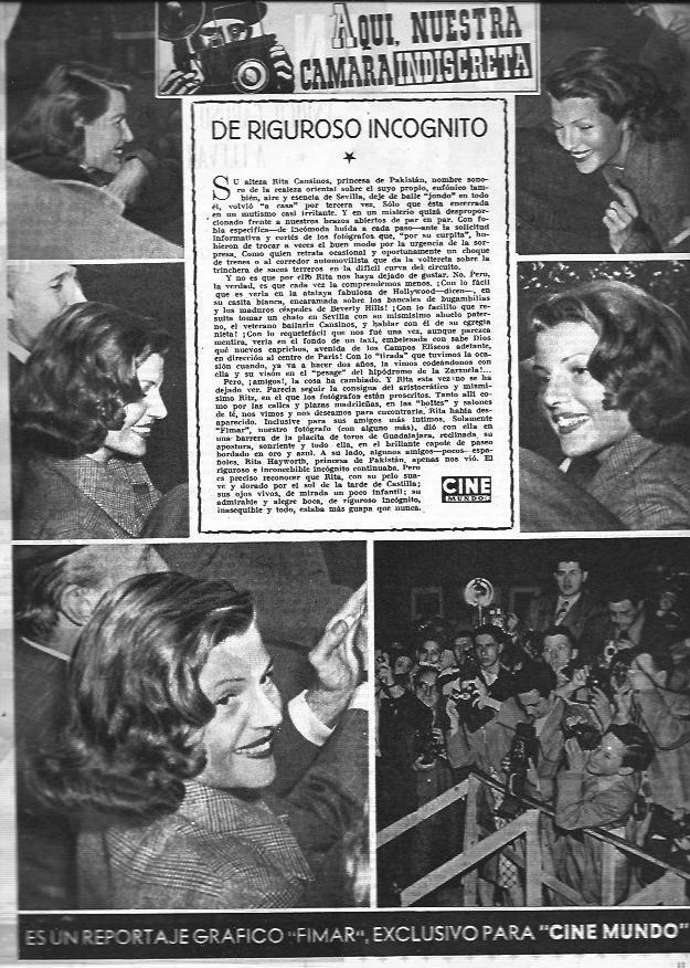 LAMINA 30335: Rita Hayworth en la ciudad de Sevilla