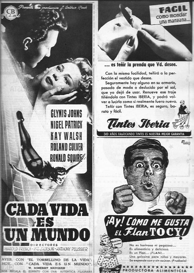 LAMINA 30388: Publicidad de Cada vida es un mundo y Tintes Iberia
